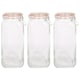 image 1 of Argon Tableware Square Glass Jars with Clip-Top Lids - 2L - Pack of 3