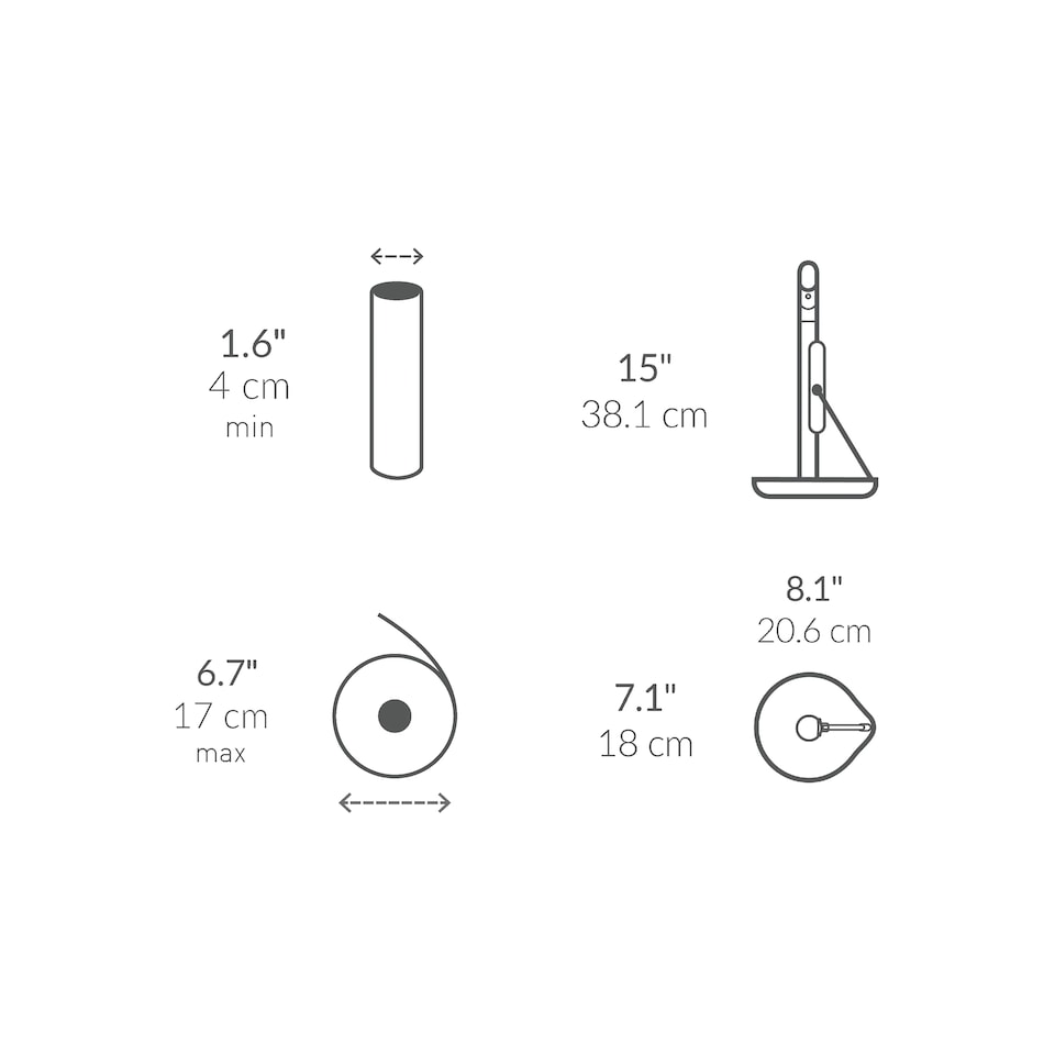 image 1 of Simplehuman Kitchen Roll Holder with built in Spray Bottle Pump, Mattee Black Steel | Black | Matte Black Steel | 1