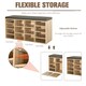 image 5 of Multi-Storage Shoe Rack w/ 14 Compartments Cushion Moving Shelves for Home Yellow