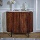 image 2 of Opal Sideboard/Drinks Cabinet with Marble Top & Metal Legs - L40 x W100 x H90 cm Brown