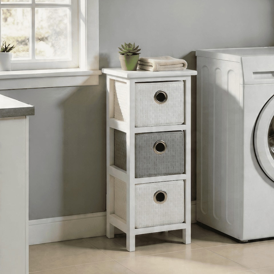 image 1 of Chest Of Drawers Wooden Hallway Storage Home Organiser Fully Assembled | White