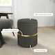 image 4 of HOMCOM Round Pouffe Storage Footstool with Cushioned Top Hidden Space Grey