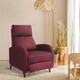 image 3 of Fabric Recliner Chair Upholstered in Red Linen