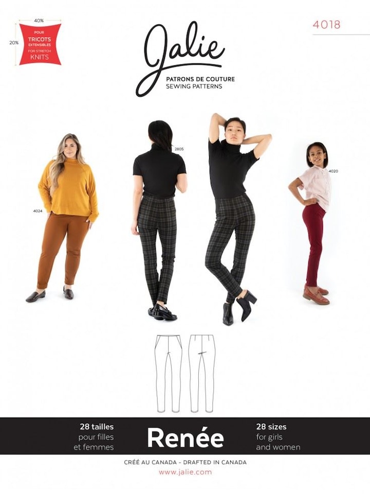 image 1 of Jalie 4018 Renee Ponte Pants Paper Sewing Pattern – Children’s, Teenagers’ & Women’s Trousers, 28 Sizes, Intermediate