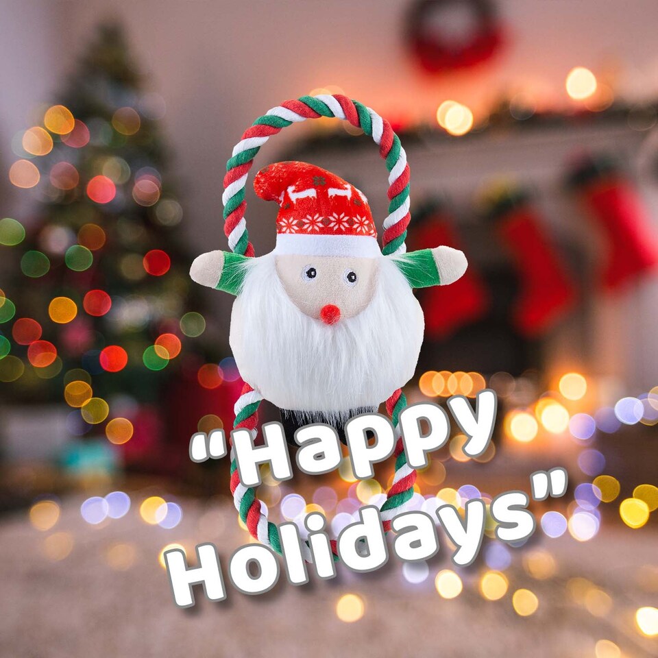 image 1 of PMS Christmas Santa Pet Toy 46.5cm x 20cm - Red, 1 Pack