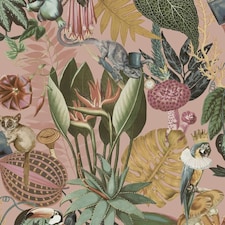 Holden Décor Wonderland Tropical Wallpaper - Blush - 10m x 53cm | Pink