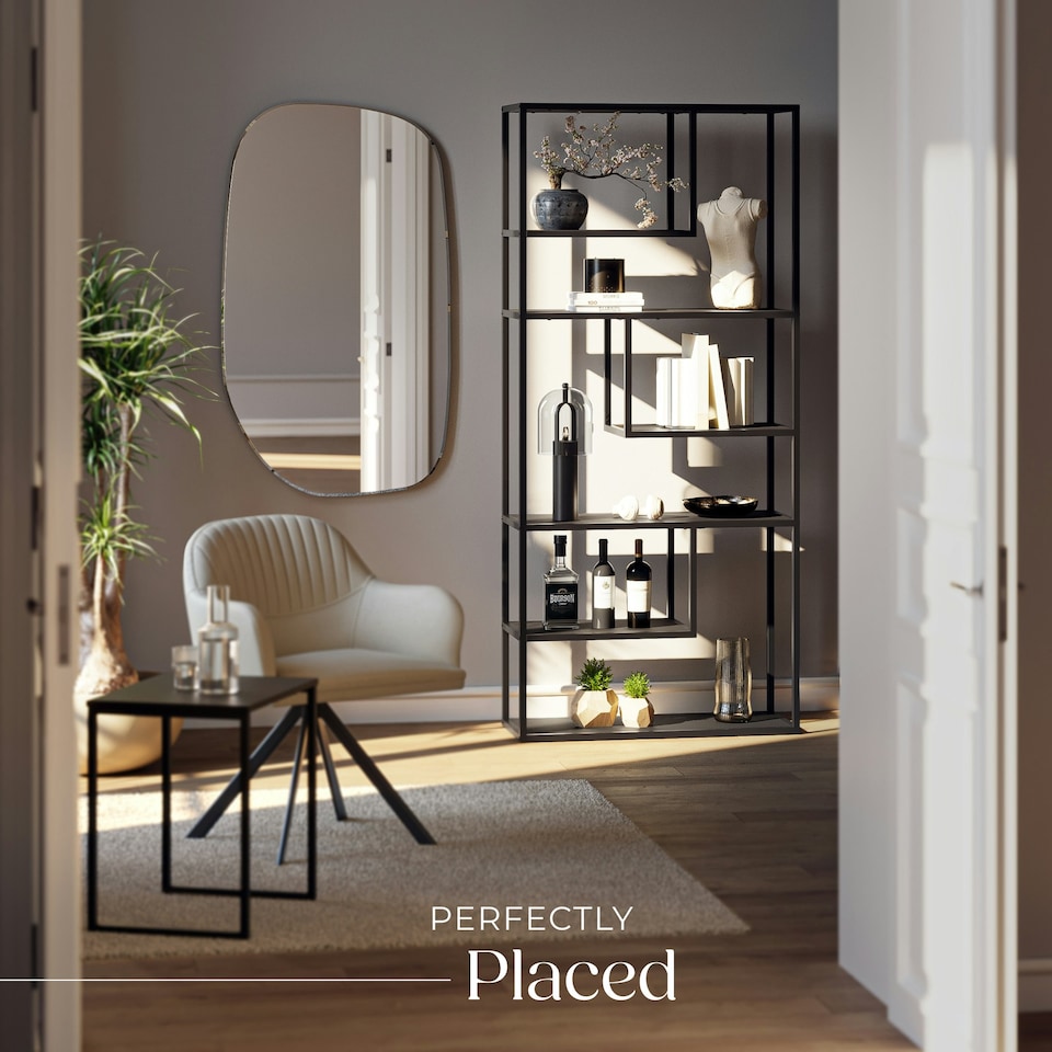 image 1 of Shelving Unit Venda - with 6 compartments Black
