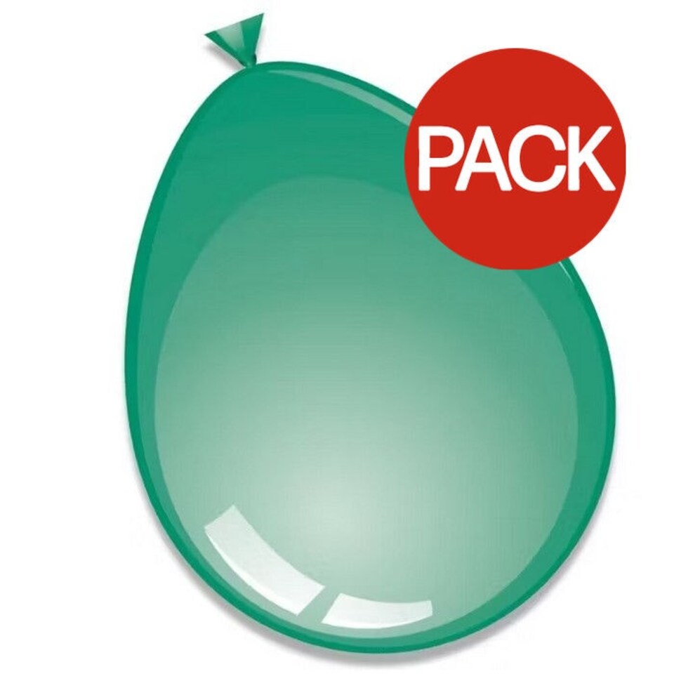 Globos Latex Plain Balloons (Pack of 100) - Jade Green - 12in