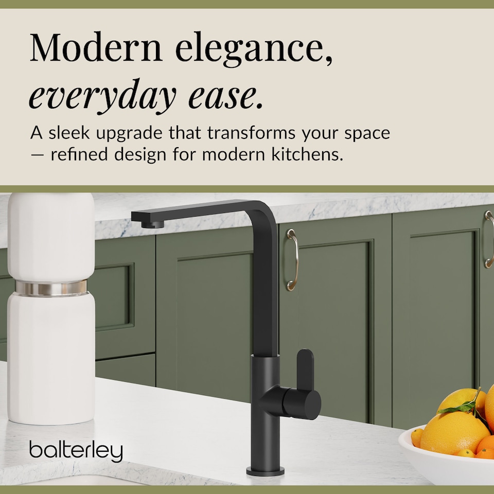 image 1 of Chara Kitchen Sink Mono Mixer Tap - Matt Black Single Lever Handle | Black | Matt Black | 1