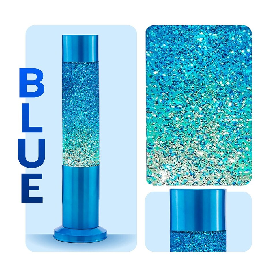image 1 of Nova Baby Blue Glitter Lamp Blue