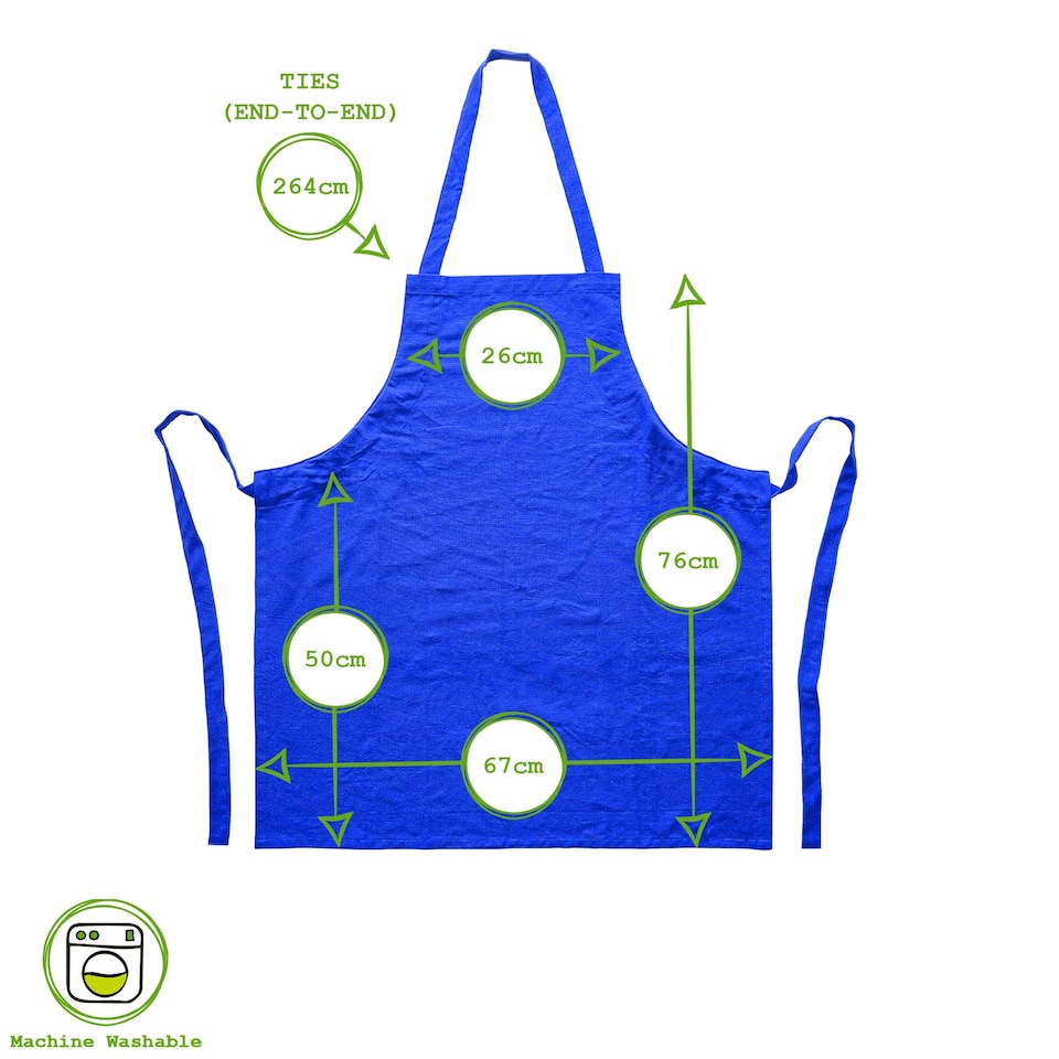 Nicola Spring Cotton Kitchen Bib Aprons - One Size - Royal Blue