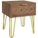 image 1 of HOMCOM Bedside Table with Drawer, Wooden Nightstand, Modern Sofa Side Table with Gold Tone Metal Legs and Handles for Living Room, Bedroom, Easy Assembly, 40x41x 49cm, Brown