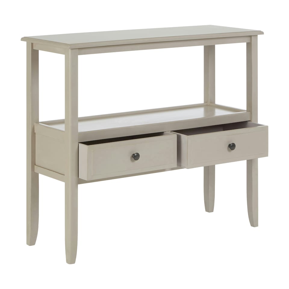 image 1 of Interiors by Premier Console Table for Hallway, Pine Wood Hallway Table for Home Décor, Wood Table with 2 Drawers for Office Green