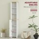 image 4 of kleankin Slim Bathroom Storage Unit with Open Compartment, White White