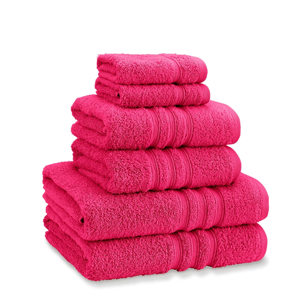image 1 of Catherine Lansfield Zero Twist Cotton 6 Piece Towel Bale Set | Pink | Hot Pink | One size