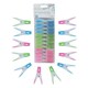 image 5 of JVL Plastic Peg Basket, Grey with 48 Prism Soft Touch Leaf Design Plastic Pegs, Multi