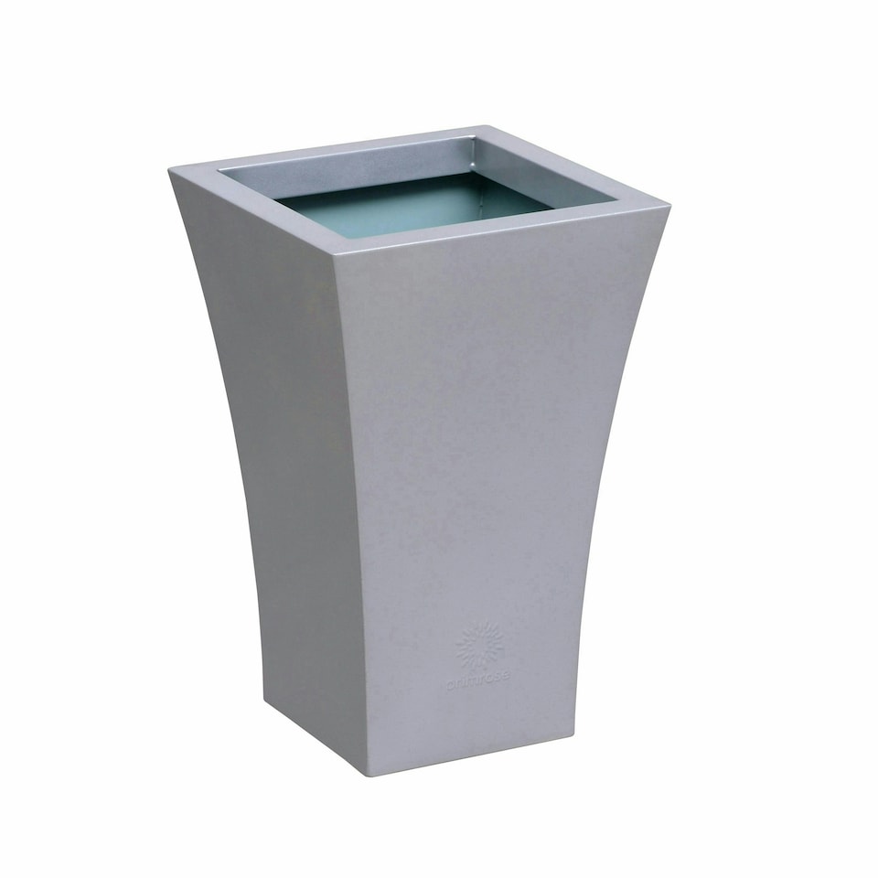 image 1 of Primrose Zinc Galvanised Silver Flared Square Planter Pot 45cm x 30cm
