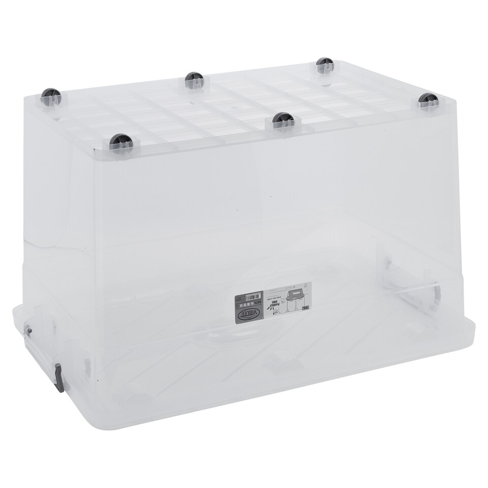 image 1 of URBNLIVING Clear Plastic Storage Box With Lid | Clear | 70 Litre - 2 Boxes