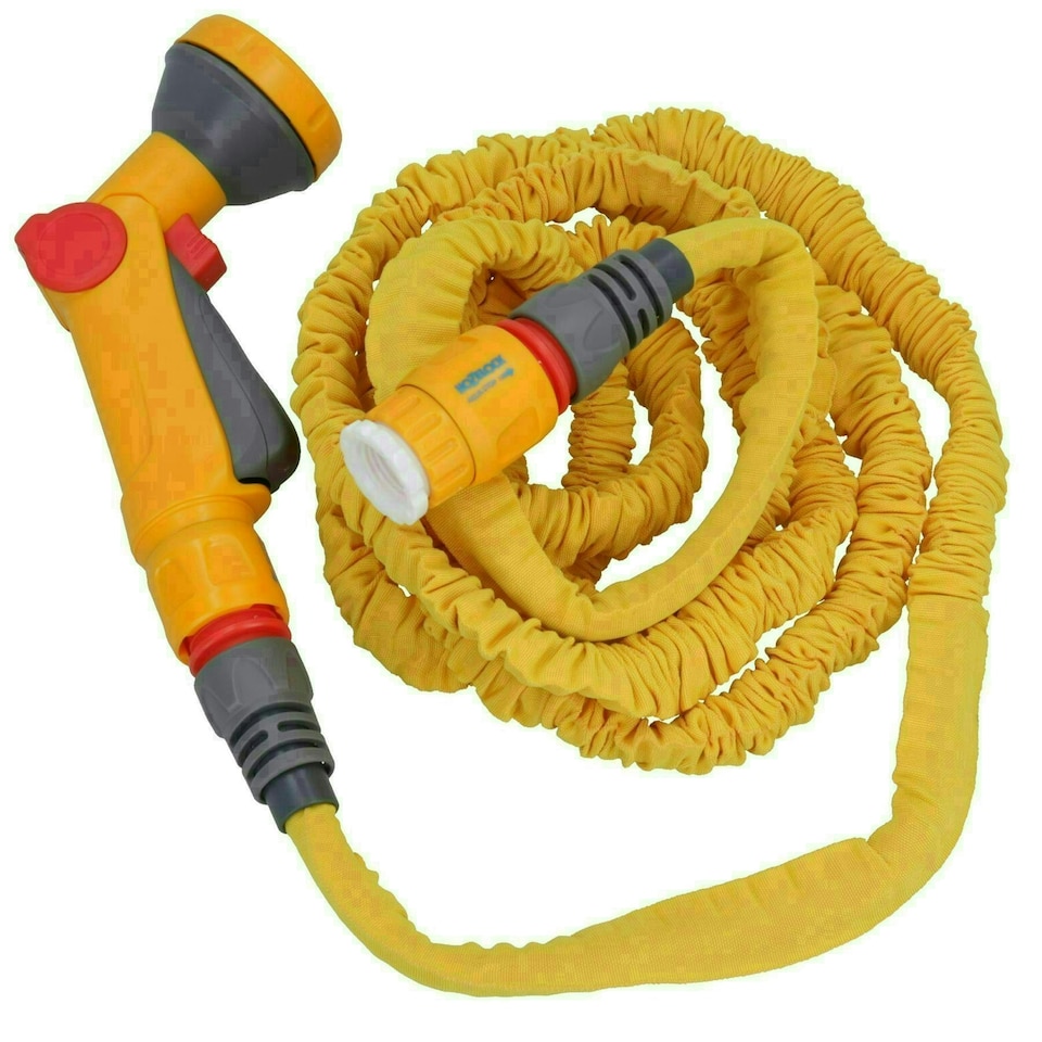 image 1 of 7.5 Metre Hozelock Superhoze Expanding Garden Hose Pipe Kink Free Watering Yellow