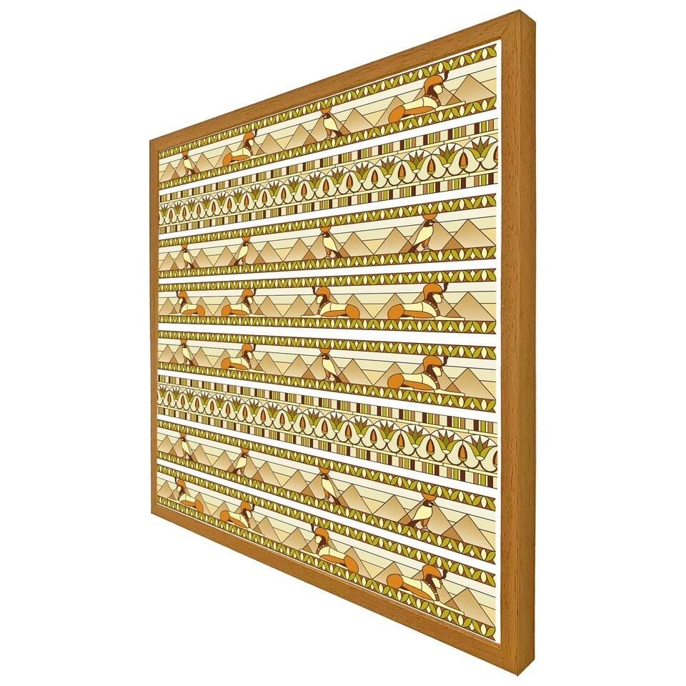 image 1 of Ornament of ancient egypt to the frescoes (Picture Frame) Grey | XL