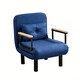 image 1 of 4 in 1 Folding Single Sofa Bed Convertible Lounge Sleeper Chair with Adjustable Backrest and Large Cushion Blue