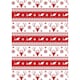 image 3 of Pack of 4 4m Red and White Scandi Design Christmas Gift Wrap Rolls