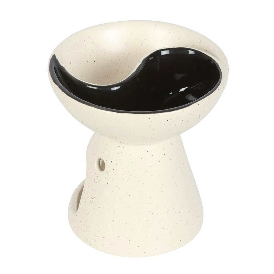 image 1 of Something Different Yin Yang Oil Burner - Cream/Black - One Size