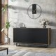 image 6 of Sideboard 160cm Industrial Oak & Black Matt – 3 Door Storage Cabinet with Metal Legs Bronze | Black
