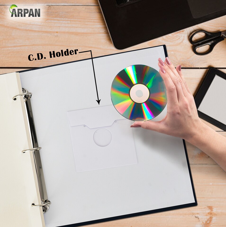 image 1 of ARPAN Extra-Large 3-Ring Binder Self Adhesive Photo Album – 20 Sheets / 40 Sides – Sticky Page Scrapbook Memory Album for Photos, Keepsakes & Special Occasions