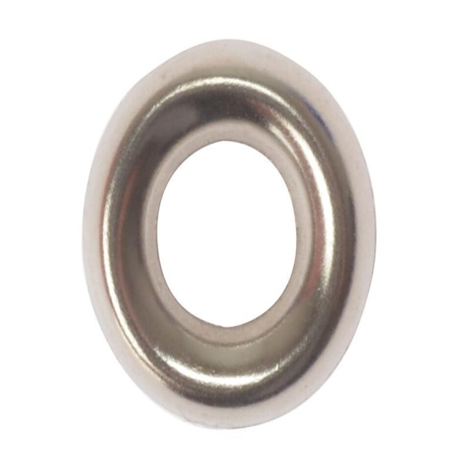 Forgefix Screw Cup Washers Solid Brass Nickel Plated No.8 Bag 200