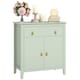 image 1 of HOMCOM Sideboard, Modern Storage Cabinet with Drawer, Adjustable Shelf and PU Pulls for Living Room, Dining Room, Kitchen, Light Green | Green