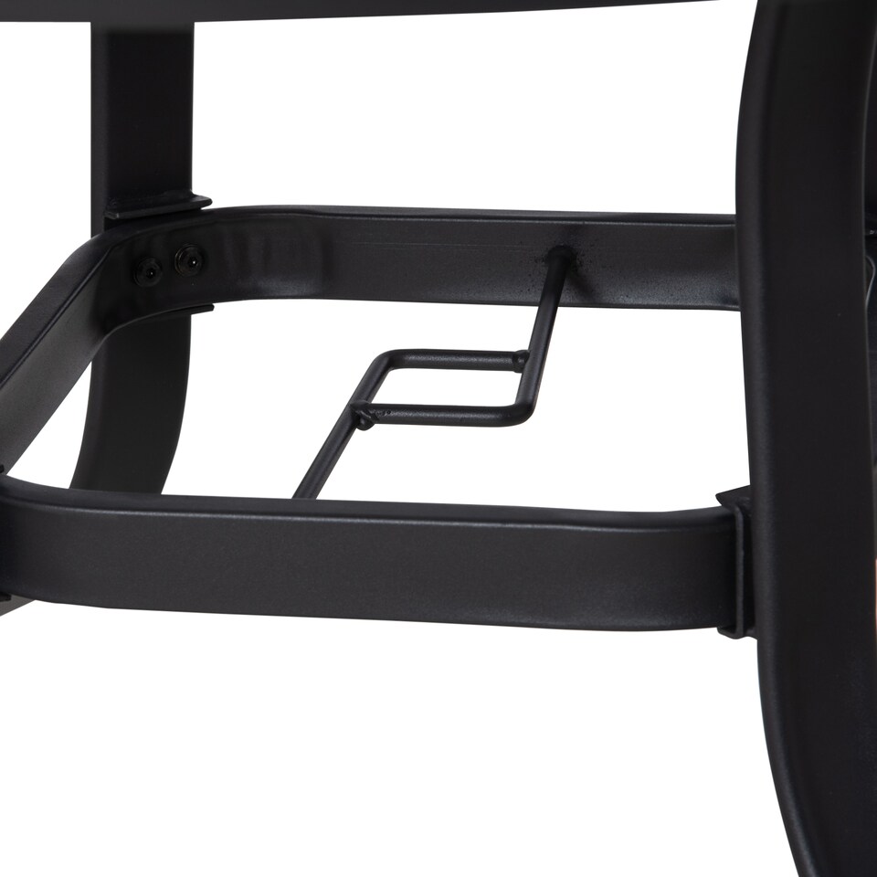 image 1 of Outsunny 106cm Round Garden Dining Table with Parasol Hole Tempered Glass Top Steel Frame