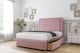 image 4 of Sloomy Ashford Pink Plush Divan Bed Base 2 Drawers Foot-End With 54 Inch Floor Standing Headboard & 12 Inch Matching Footboard | Pink | Pink | Small Double | 1