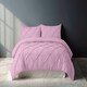 image 2 of Pintuck Pinch Pleated Polycotton Duvet Cover And Pillowcase/s Set Bed Linen Pink | Pink | Super King