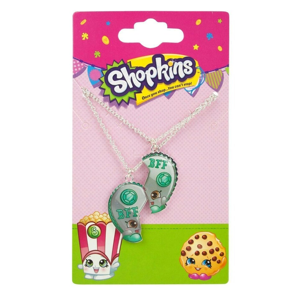 image 1 of Shopkins Girls Best Friend Chelsea Charm Necklace (Pack of 2) - Silver/Green - One Size