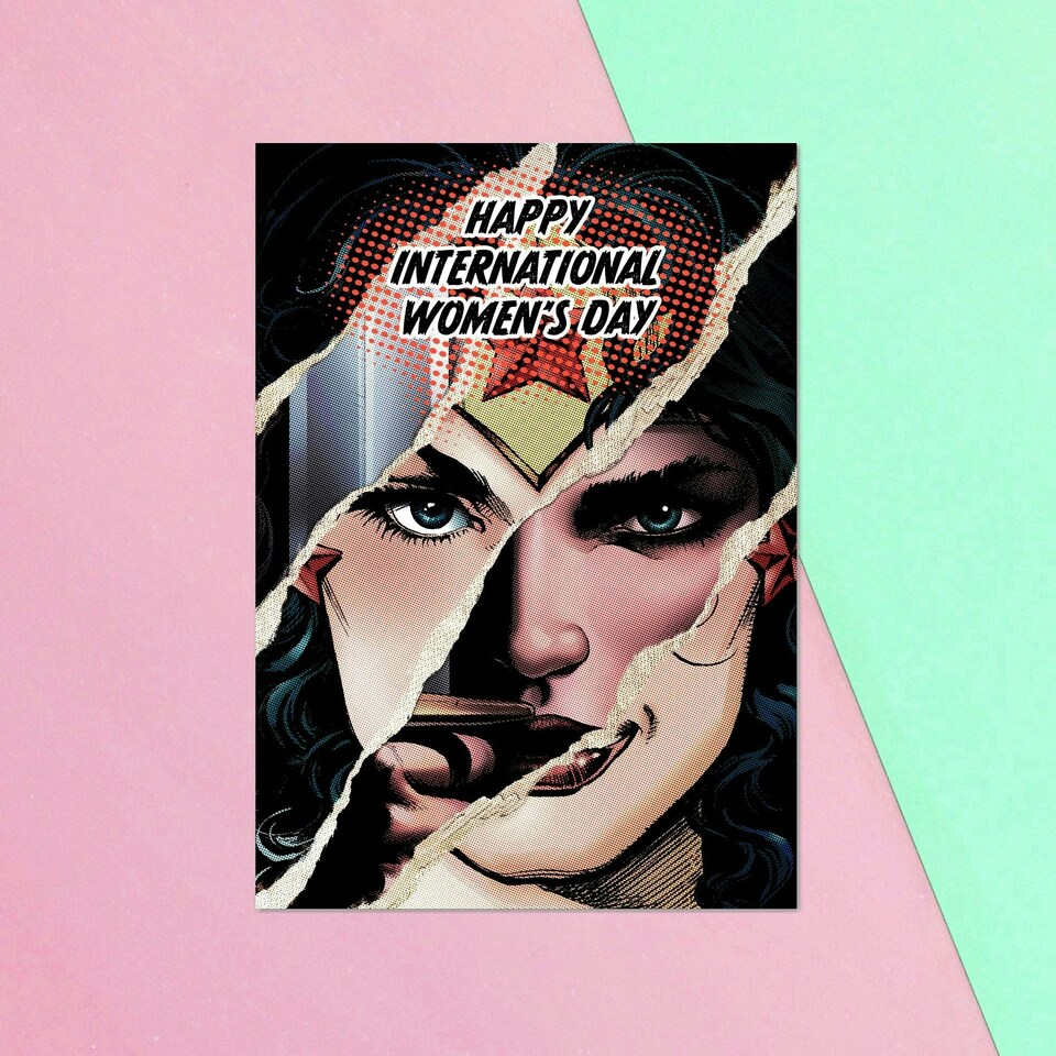 Official Wonder Woman International Women's Day Greetings Card