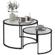 image 1 of Set Of 2 Round Black Nesting Tables With Tempered Glass Top