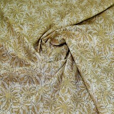 Cream Metallic 100% Cotton Fabric for Bag Making, Dressmaking, Quilting, 140cm / 55" Wide - per metre