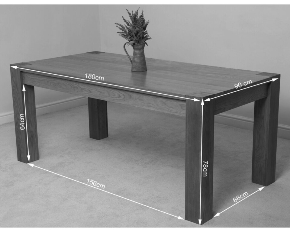 image 1 of Kuba 180 x 90 cm Chunky Oak Dining Table and 6 Lola Leather Chairs | Red | Red | 1