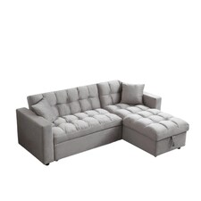 Madrid Corner Chaise Lounge L Shape 3 Seater Sofa With With a Reversible Chaise & Pull Out Sofa Bed Grey