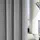 image 3 of Oxford Grey Velvet Curtains 66 x 54 inch (168 x 137 cm) 100% Blackout Pencil Pleat Thermal Noise Reducing Curtains for Bedroom and Living Room