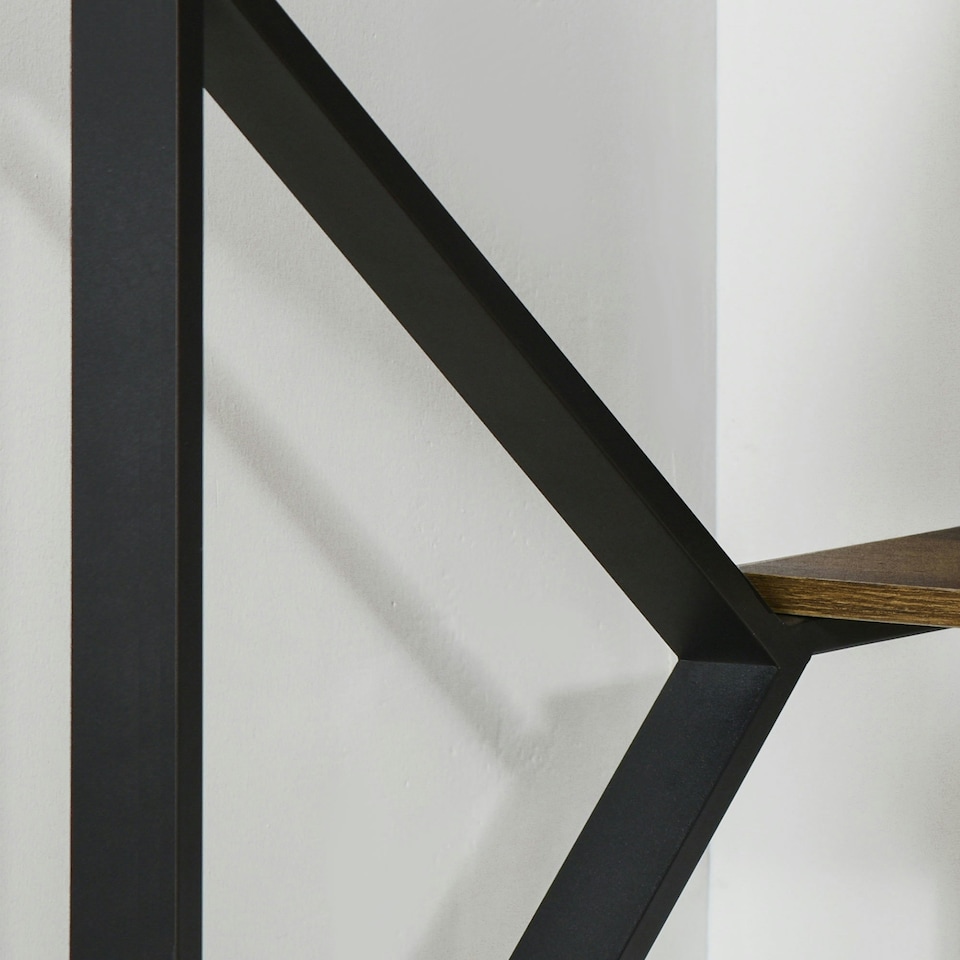 image 1 of HOMCOM Computer Writing Desk K-Shaped Steel Leg Storage Shelf Home Office