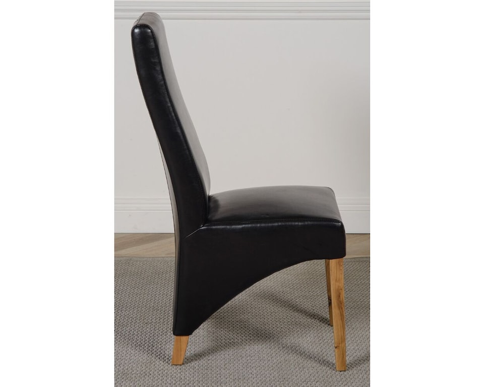 image 1 of Lola Leather Dining Chairs for Dining Room or Kitchen | Black | Black