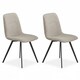 image 1 of Ashford Pair of Boucle Fur Dining Chairs Kitchen Dining Room | Cream | Cream