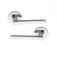 image 2 of Golden Grace 1 Pair Leon Design Classic Door Handles Set in Polished Chrome with Spindle and Fixings | Chrome | 1 Pair