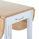 image 8 of HOMCOM 3pc Wooden Kitchen Cart Trollet Table Folding Stools Space-saving