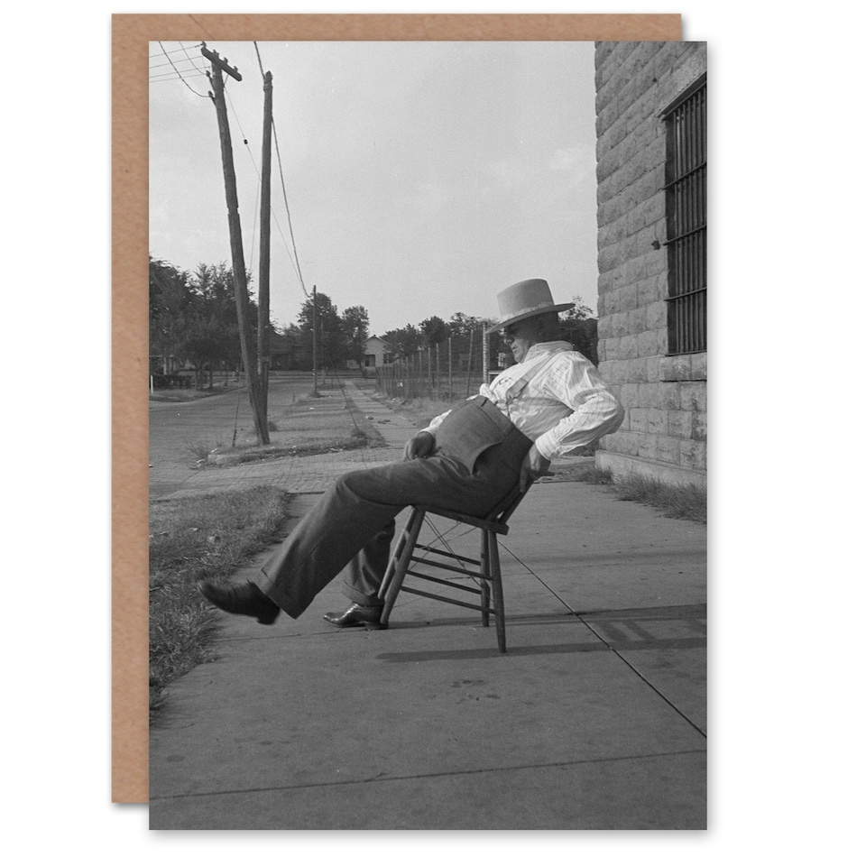 image 1 of Dorothea Lange Art Card Oklahoma Sheriff in Front of Jail