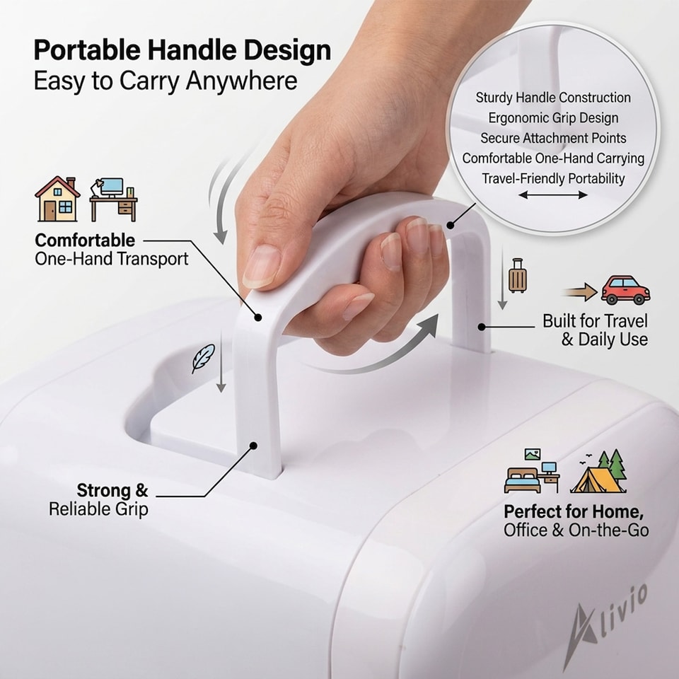 image 1 of Alivio 4L Portable Mini Fridge, Compact Electric Cooler & Warmer for Home, Office & Travel | White | white | 1