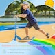 image 9 of HOMCOM Kids Scooter 2 Wheels W/ Lights Music Adjustable Height Foldable - Blue