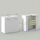 image 7 of kleankin Bathroom Pedestal Under Sink Cabinet with Storage Shelf Double Door White | White